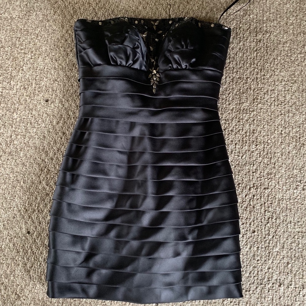 NWT Black ruffled dress